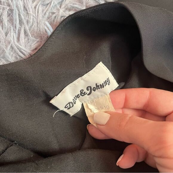 Vintage Dave & Johnny Black Slip Dress Size S - Picture 6 of 6